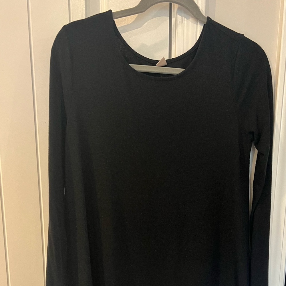 Old Navy Black Long Sleeve Swing Dress